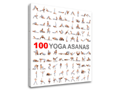 Мотивациона слика на платно 100 Yoga asanas