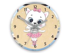 Детски ѕиден часовник Мачка балерина