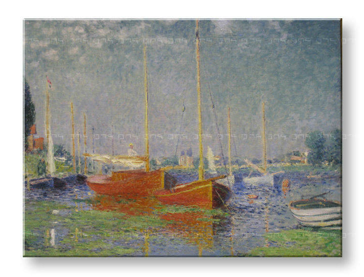 Слики на платно RED BOATS AT ARGENTEUIL – Claude Monet 