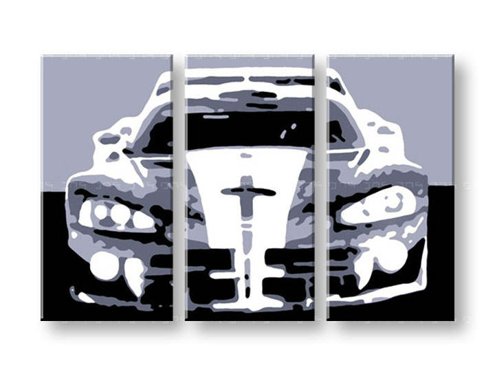 Рачно сликани слики на платно POP Art Dodge Viper GTS 3-делна