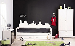 Налепници за ѕид Попуст 40 % SOFIA 75x150 cm NAME044/24h - црна боја