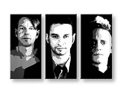 Рачно насликана слика Pop Art Depeche Mode 3-делна 120x80 cm dep/24h - Попуст 35%