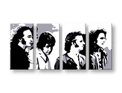 Рачно насликана слика Pop Art Beatles 4-делна 160x80 cm bea5/24h