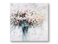 Насликана слика на платно ЦВЕЌЕ ВО ВАЗА 1-делна 70x70 cm CWF1701WE1