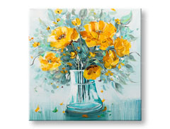 Насликана слика на платно ЦВЕЌЕ ВО ВАЗА 1-делна CWF1857WE1 - 70x70 cm