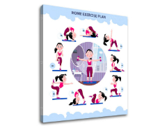 Мотивациона слика на платно Home exercise plan