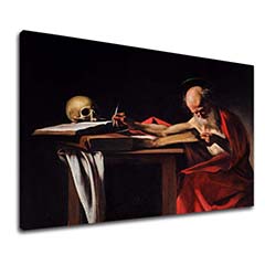 Слики на платно Michelangelo Caravaggio - Saint Jerome Writing