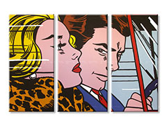 Рачно сликани слики на платно POP Art LICHTENSTEIN 3-делна 