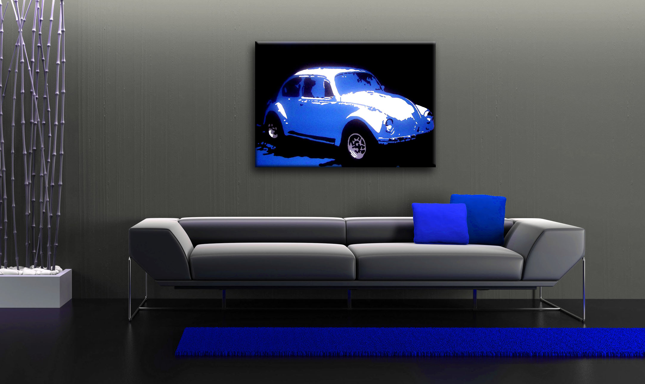 Рачно сликани слики на платно POP Art Volkswagen Beetle 1-делна