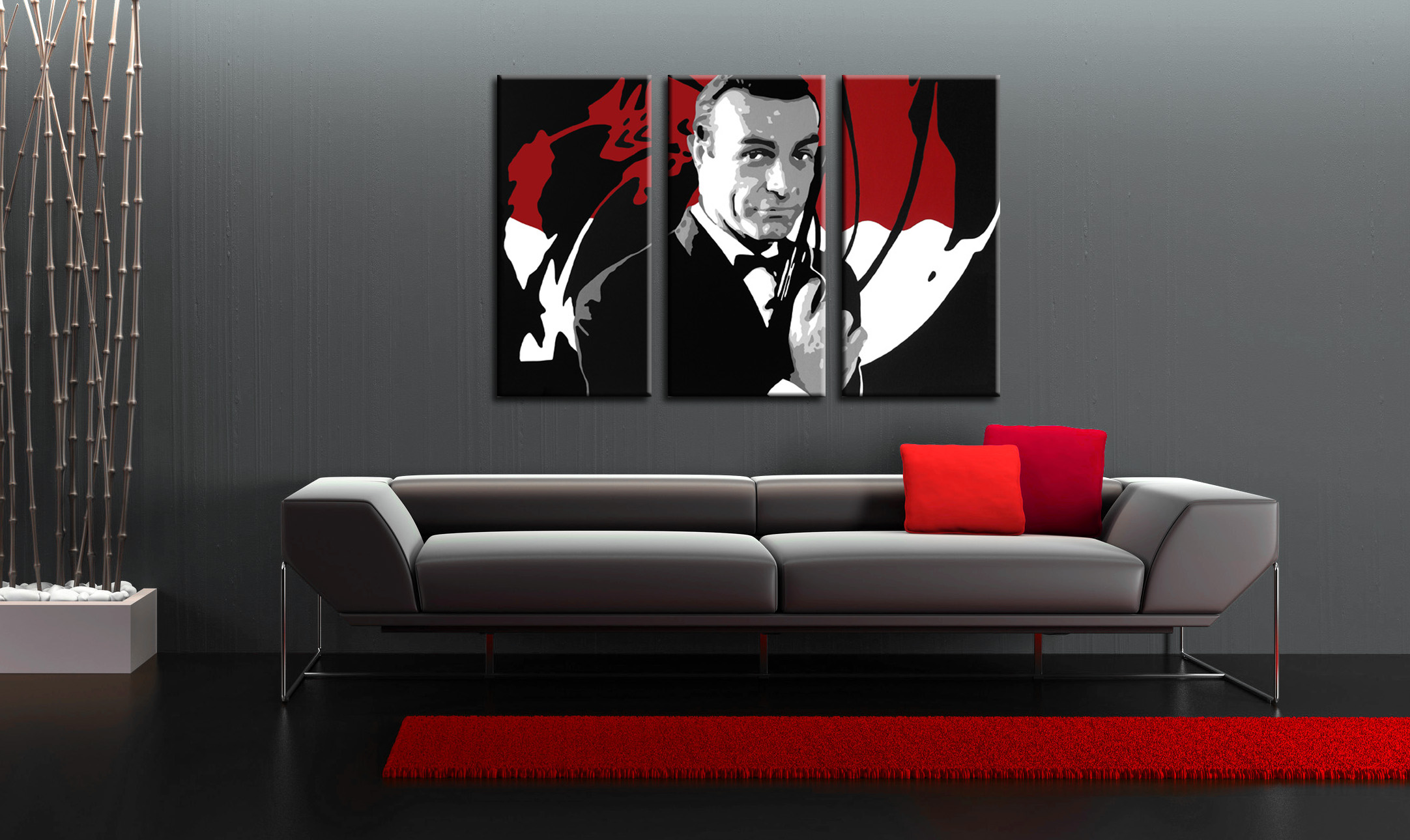 Рачно сликани слики на платно POP Art James Bond 3-делна 