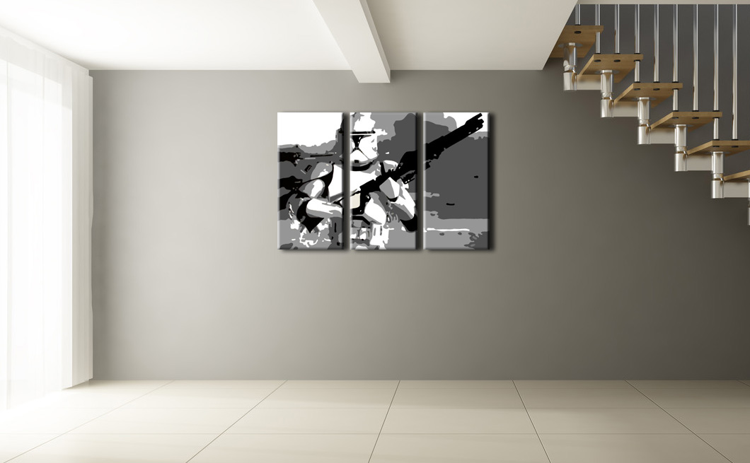 Рачно сликани слики на платно POP Art Star Wars 3-делна 