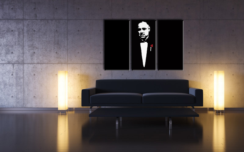 Рачно сликани слики на платно POP Art Marlon Brando 3-делна 