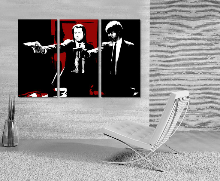 Рачно сликани слики на платно POP Art Pulp Fiction 3-делна 