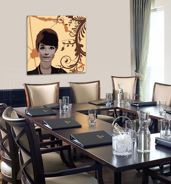 Рачно сликани слики на платно POP Art Audrey Hepburn 1-делна