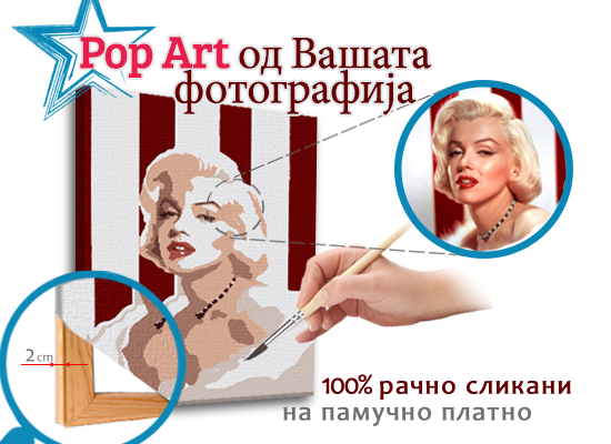 Сликан POP ART Фотографија на платно – КВАДРАТ
