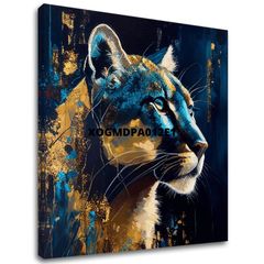Декоративна слика на платно - PREMIUM ART - Silent Puma's Gaze | 100x100 cm