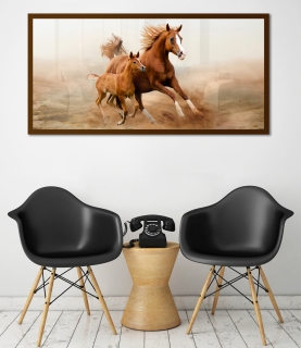 Слика на огледало Kафеави коњи Mirrora 39 - 50x100 cm