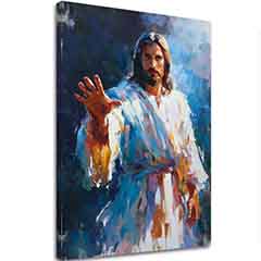 Исус на светлината | насликан со акрил и златни листови