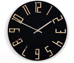 Модерен ѕиден часовник SLIM мат црна боја