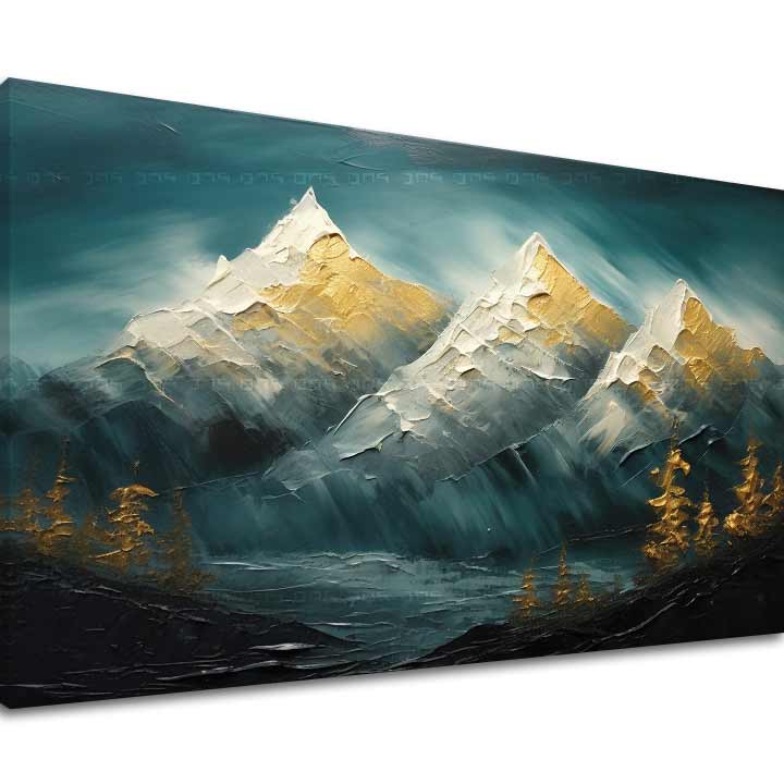 Модерен ѕиден декор Хоризонт на златна хармонија - PREMIUM ART 40x60 cm