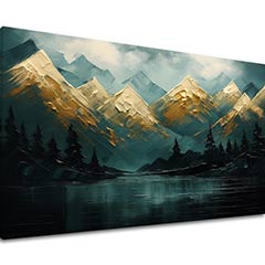 Модерно ѕидно сликарство Планини на зајдисонце - ПРЕМИУМ АРТ