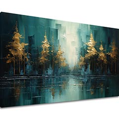 Модерно уметничко сликарство Златен шумски одраз - ПРЕМИУМ АРТ
