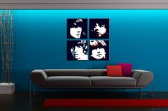 Рачно насликана POP ART слика BEATLES 100х100 см