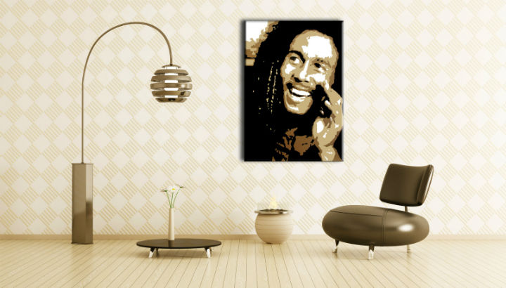 Рачно насликана POP ART слика BOB MARLEY 50х70 см