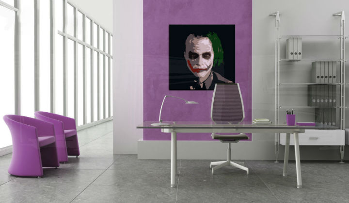 Рачно насликана POP ART слика JOKER 100х100 см