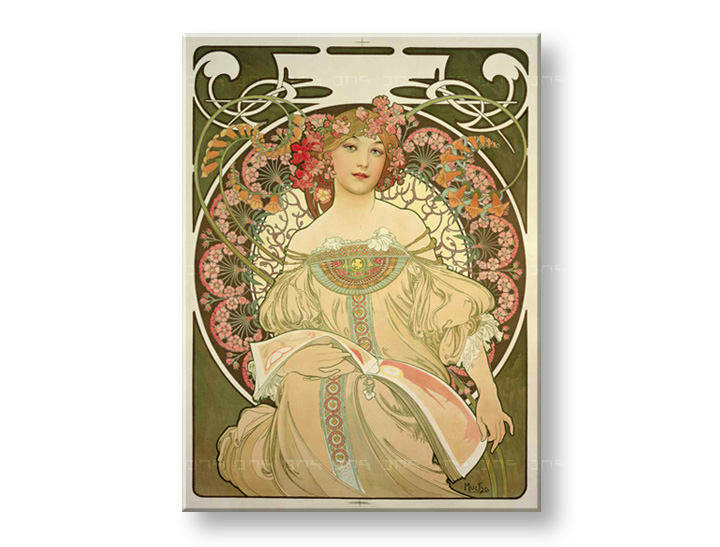 Слики на платно DREAMING – Alfons Mucha