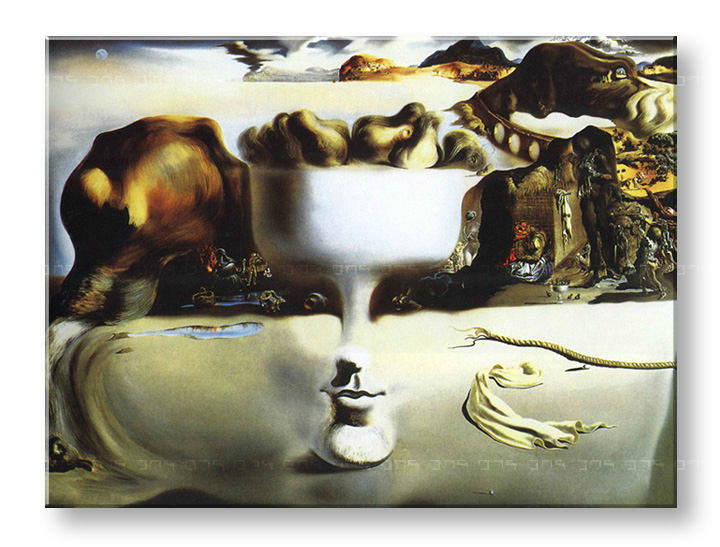 Слики на платно APPARITION ON FACE AND FRUIT DISH ON A BEACH – Salvador Dalí