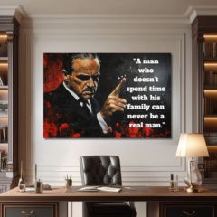 Слика THE GODFATHER на платно | Персонализиран цитат PAPILORA