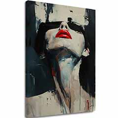 Сликата на платно Црвени усни - Драматичен дизајн