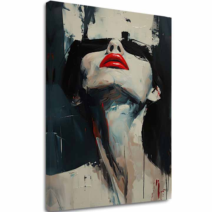 Сликата на платно Црвени усни - Драматичен дизајн