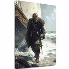Сликата на платно Викинг на брегот - Историски мотив