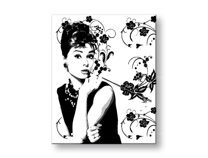 Рачно сликани слики на платно POP Art Попуст -15% Audrey Hepburn 
