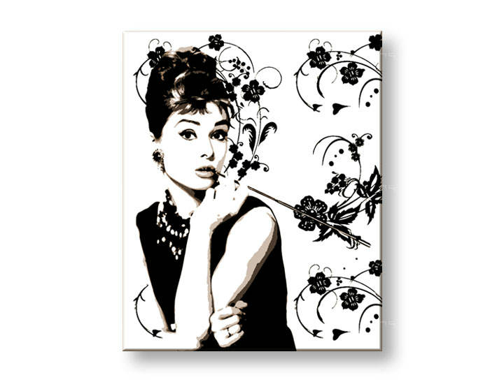 Рачно сликани слики на платно POP Art Audrey Hepburn 
