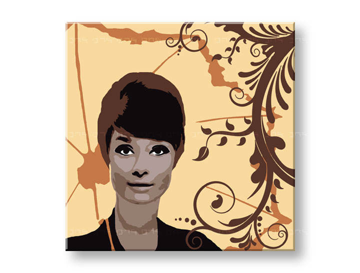 Рачно сликани слики на платно POP Art Audrey Hepburn 1-делна