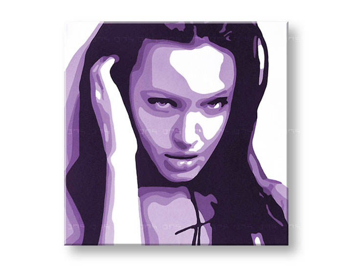 Рачно сликани слики на платно POP Art Angeliна Jolie 1-делна