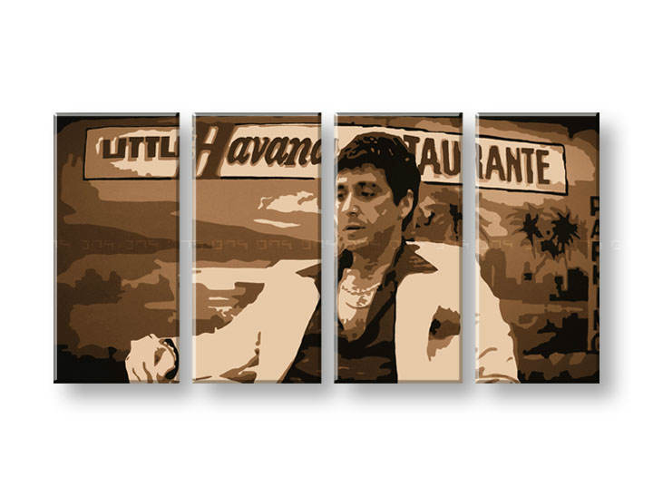 Рачно сликани слики на платно POP Art HAVAна - AL PACINO4-делна