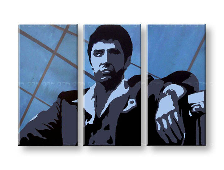 Рачно сликани слики на платно POP Art AL PACINO 3-делна 