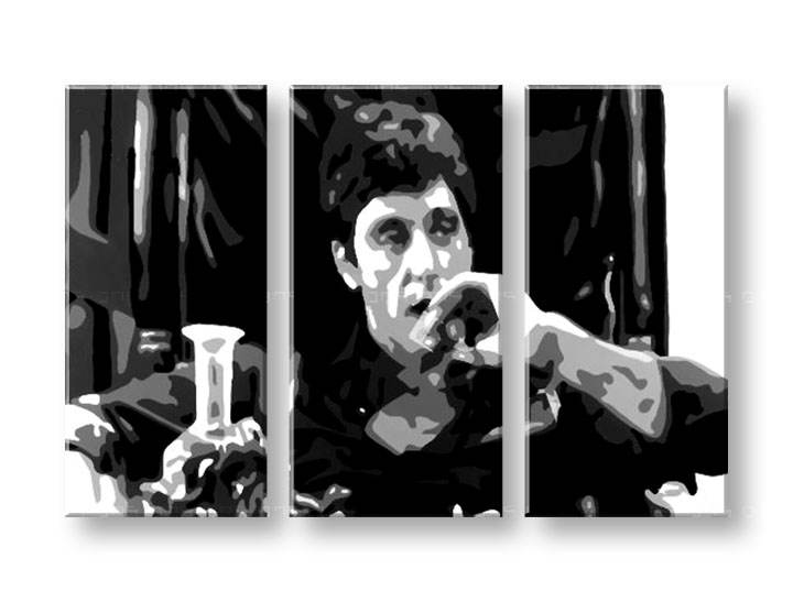 Рачно сликани слики на платно POP Art AL PACINO 3-делна 