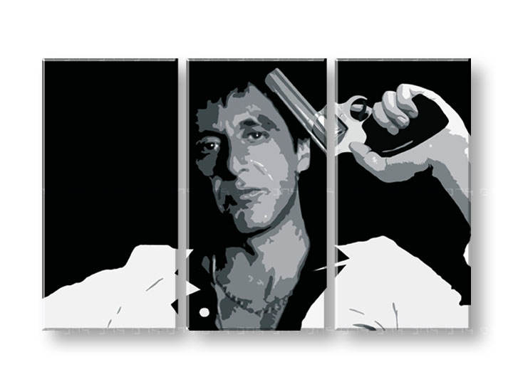 Рачно сликани слики на платно POP Art AL PACINO 3-делна 