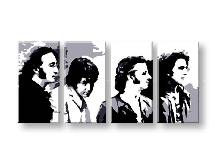 Рачно сликани слики на платно POP Art BEATLES 4-делна 