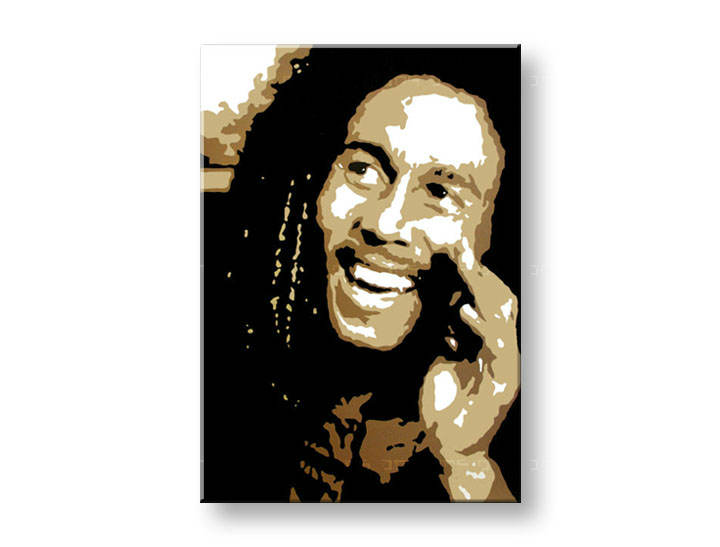 Рачно сликани слики на платно POP Art Bob Marley 1-делна 