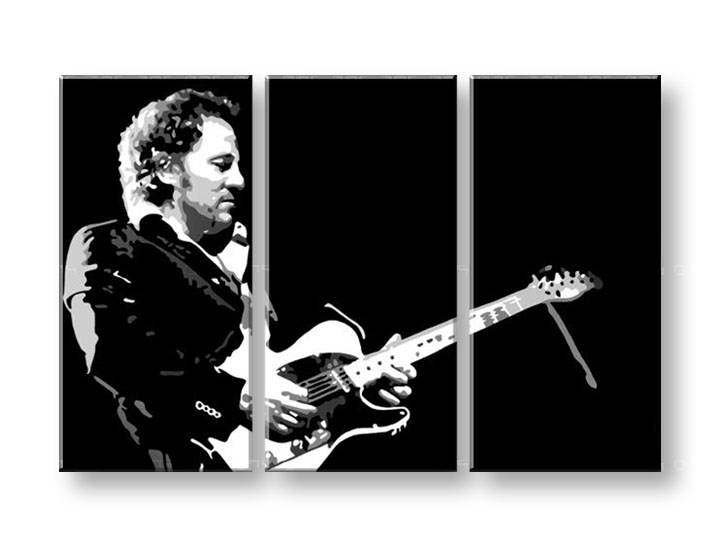 Рачно сликани слики на платно POP Art Bruce Springsteen 3-делна