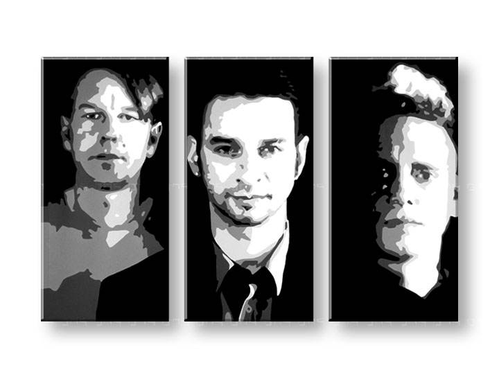Рачно сликани слики на платно POP Art Depeche Mode 3-делна 