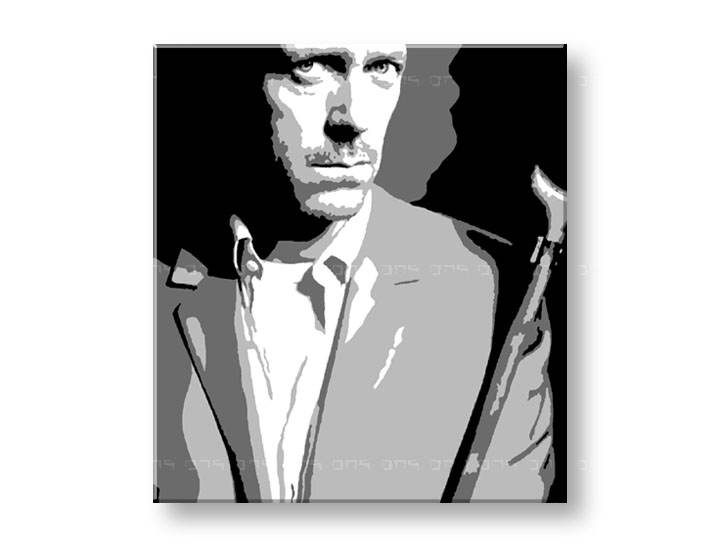 Рачно сликани слики на платно POP Art Dr. HOUSE 1-делна 