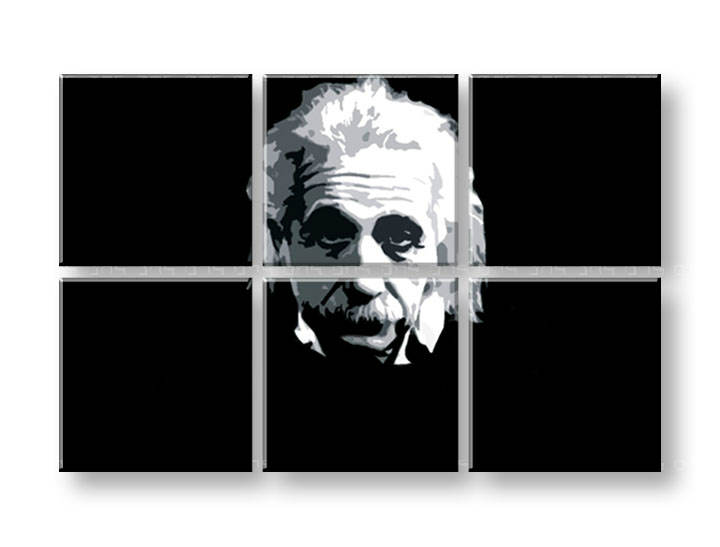 Рачно сликани слики на платно POP Art Einstein 6-делна 