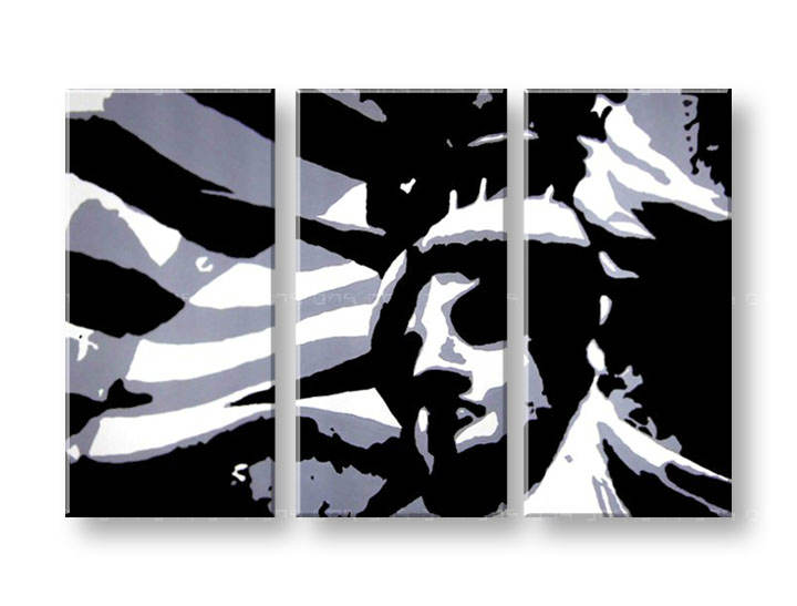 Рачно сликани слики на платно POP Art Кип на слободата 3-делна 